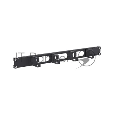 Кабельный органайзер 4 кольца с отверстиями DKC R5PCF191HEB 1U для 19" IT-корпусов, RAL9005