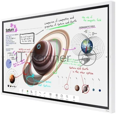 Панель Samsung WM65B Flip Chart Pro белый, 65 ", 3840x2160, 16:9, E-LED BLU, 350 кд/м2, 8 мс, cенсорный, 4000:1, 178°/178° (RUS)