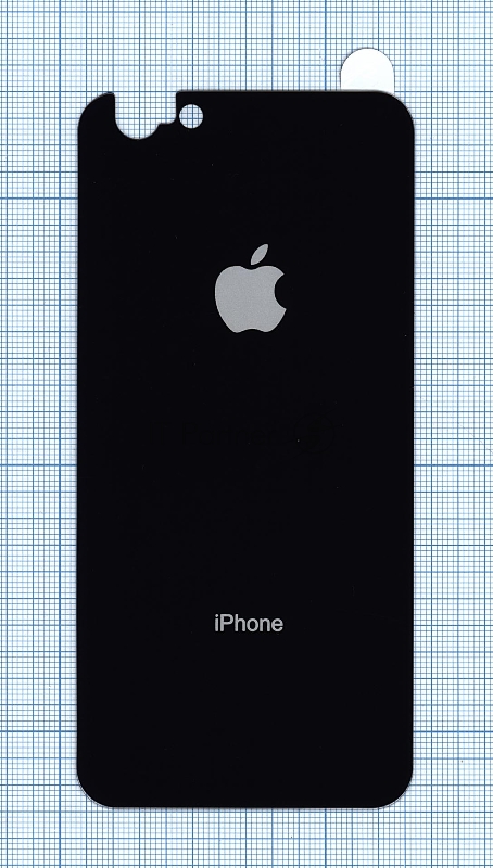 Защитное заднее стекло для iPhone 6/6S черное