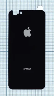 Защитное заднее стекло для iPhone 6/6S черное