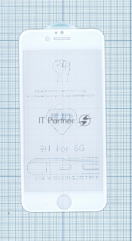 Защитное стекло 5D для Apple iPhone 6/6S белый