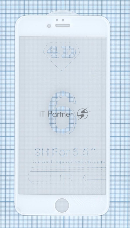 Защитное стекло 4D для Apple iPhone 6/6S Plus белый