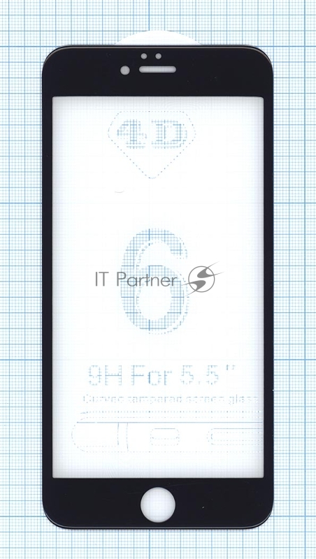 Защитное стекло 4D для Apple iPhone 6/6S Plus черный