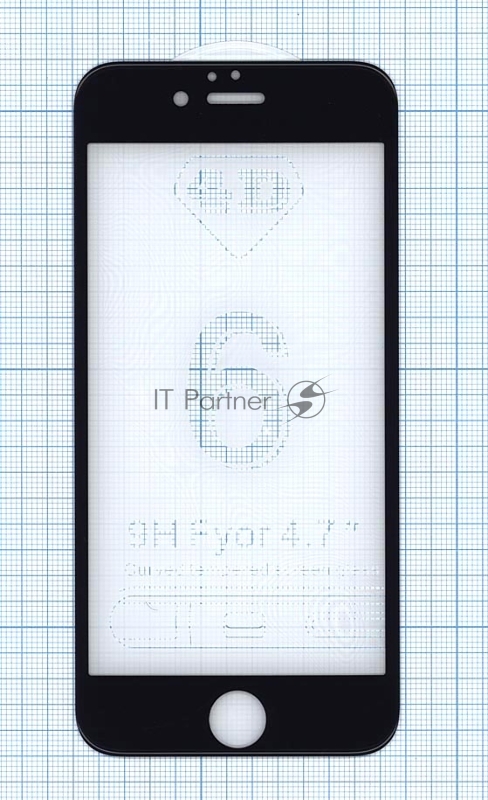 Защитное стекло 4D для Apple iPhone 6/6S черный