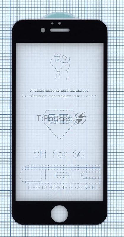 Защитное стекло 6D для Apple iPhone 6/6S черный