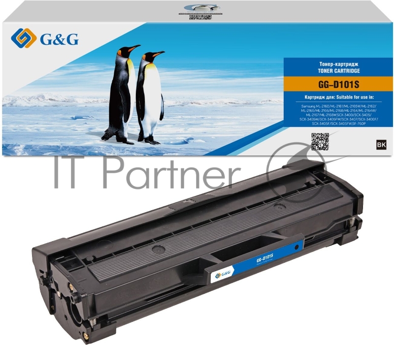 Картридж лазерный G&G GG-D101S черный (1500 стр.) для Samsung ML-2160/ML-2161/ML-2165W/ML-2162/ML-2165/ML-2166/ML-2168/ML-2164/ML-2164W/ML-2167/ML-2168W;SCX-3400/SCX-3405/SCX-3405W/SCX-3405FW/SCX-3407/SCX-3400F/SCX-3405F/SCX-3405FW;SF-760P