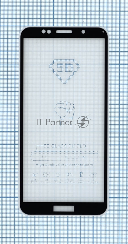Защитное стекло "Полное покрытие" Huawei Y5p черный