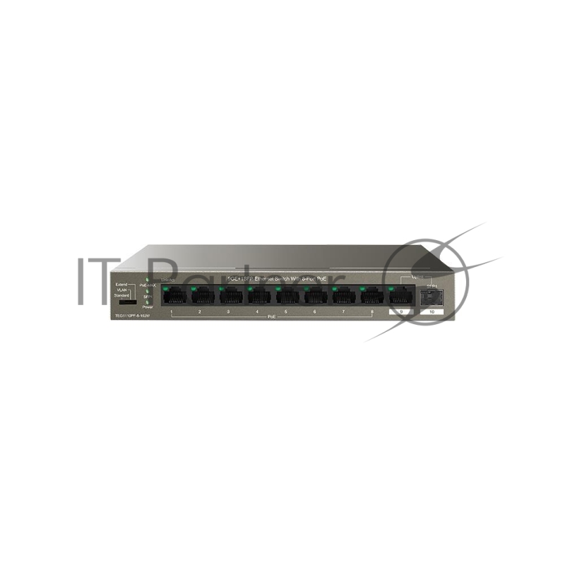 Коммутатор неуправляемый Ethernet IP-COM G1110PF-8-102W 9GE+1SFP с 8 портами PoE