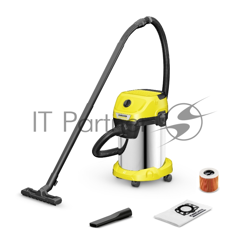 Строительный пылесос Karcher WD 3 S V-19/4/20 (YSY) 1000Вт (уборка: сухая/сбор воды) желтый