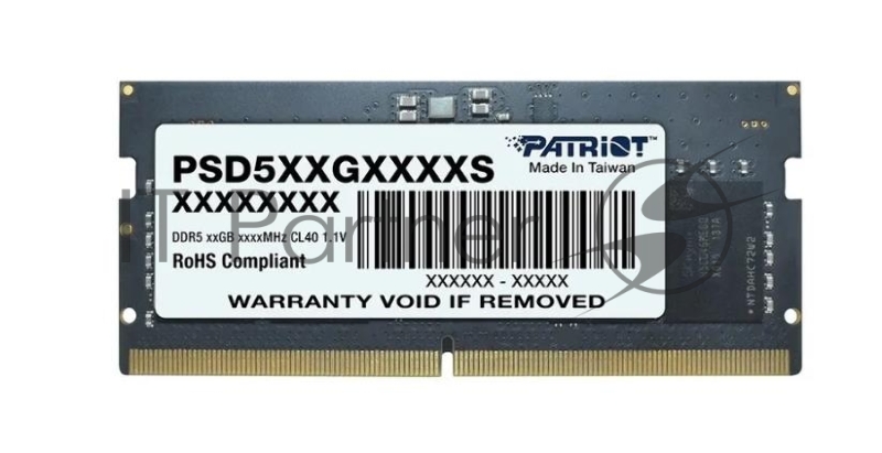 Оперативная память Patriot Signature, DDR5, 16GB (1x16 GB), 5600 MHz, CL46, SO-DIMM