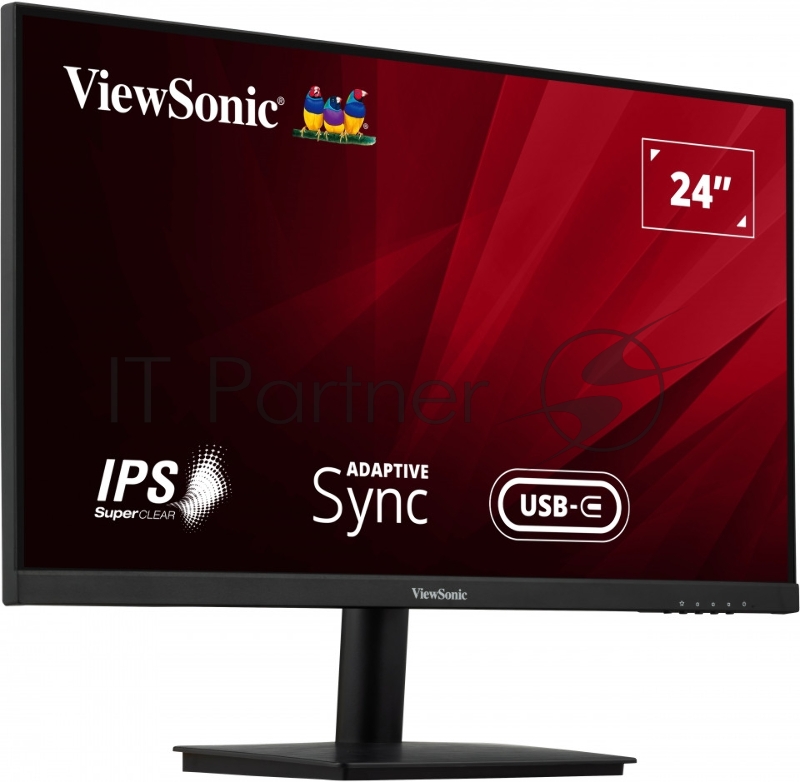 Монитор 23.6" ViewSonic VA2409-MHU IPS 1920x1080, 75 Гц, 16:9, 250 кд/м², HDMI, VGA, USB Type-C, Flicker Free, Low Blue Light, черный