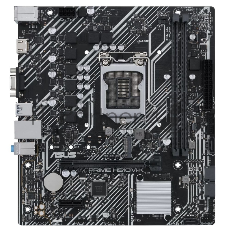 Материнская плата ASUS PRIME H510M-K R2.0, LGA1200, Intel H470, 2xDDR4, 4xSATA, 1xM.2, 1xPCIe 4.0 x16, HDMI, D-Sub, 1x1Gb LAN, 3x3.5 мм, 7.1, microATX