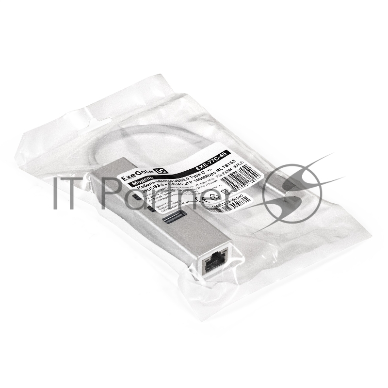 Кабель-адаптер ExeGate EXE-77C-45 (USB3.0 Type-C --> 3xUSB3.0 + 1xRJ45 UTP 1000Mbps RLT8153)