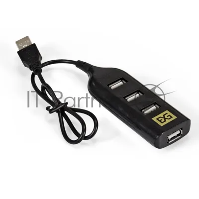 USB-концентратор ExeGate EX293976RUS DUB-42 (кабель-адаптер USB2.0 --> 4xUSB2.0, Plug&Play, черный)