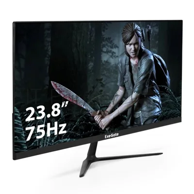 Монитор 23.8" ExeGate ProSmart EV2407A VA 1920x1080, 75 Гц, 5 мс, 16:9, 280 кд/м2, 1xHDMI, 1xVGA, 1x3.5 мм, черный