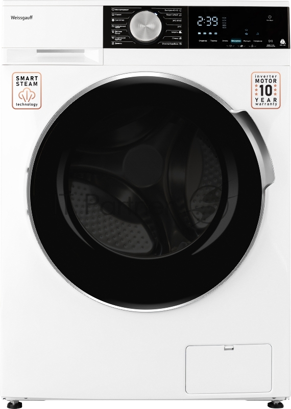 Стиральная машина Weissgauff WM 47147 DC Inverter Steam белый, загрузка фронтальная 7 кг, 1200 об/мин, класс A+++