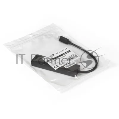 USB-концентратор ExeGate DUB-4CP/1 (кабель-адаптер USB Type C --> 4xUSB3.0, Plug&Play, черный)