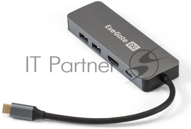 Концентратор USB ExeGate DUB-21C/PD/HL, USB Type-C, USB/USB Type-C/RJ45, USB