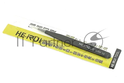 Пинцет HETOOLS ESD-10 прямой, черный 120мм