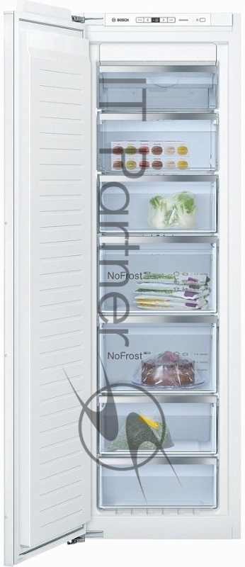 Встраиваемый морозильный шкаф Bosch GIN81AEF0U, белый, 212л, 5 ящиков
