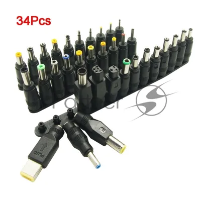 Набор из 34-х разъемов переходников для зарядки ноутбуков (34pcs/Set 5.5x2.1мм Multi-type Male Jack)