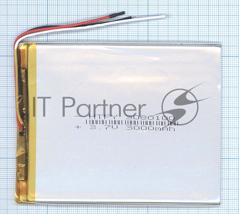 Аккумулятор Li-Pol (батарея) 3x80x100мм 3pin 3.7V/3000mAh