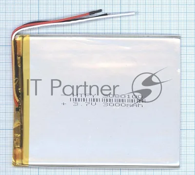 Аккумулятор Li-Pol (батарея) 3x80x100мм 3pin 3.7V/3000mAh