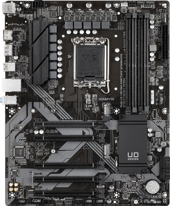 Материнская плата GIGABYTE B760 DS3H DDR4, LGA1700, Intel B760, 4xDDR4, 4xSATA, 2xM.2, 1xPCIe 4.0 x16, DisplayPort, HDMI, 1x1Gb LAN, USB Type-C, 3x3.5 мм, 7.1, ATX