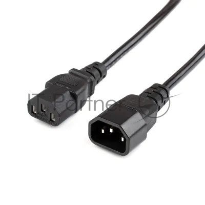 Кабель питания GoPower C14 (m)-C13 (f) 1.8м ПВХ удлинитель черный (1/10/100)