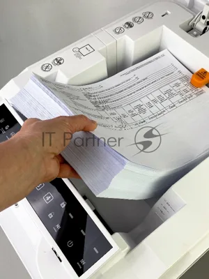 Шредер ГЕЛЕОС АП55-5, DIN P-5 (5 ур-нь секр.), фрагмент 1,9х12мм, АВТОПОДАЧА 400 лист (70г/м2), пл.карты/скрепки/скобы, 55 литров