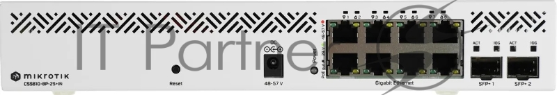 Коммутатор MikroTik CSS610-8P-2S+IN, 8×1 Гбит/с PoE + 2×10 Гбит/с SFP+, управляемый