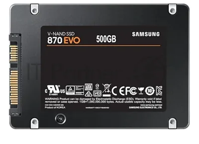 Накопитель SSD SAMSUNG 870 EVO 500Gb Наличие SATA 3.0 3D NAND Скорость записи 530 Мб/сек. Скорость чтения 560 Мб/сек. 2,5" TbW 300 Тб MZ-77E500B/KR