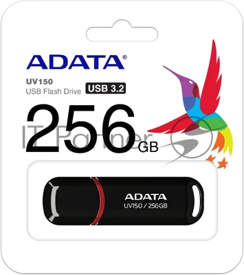 Флешка USB ADATA UV150 (AUV150-256G-RBK), 256Gb, USB 3.0, R/W 100/30, черный