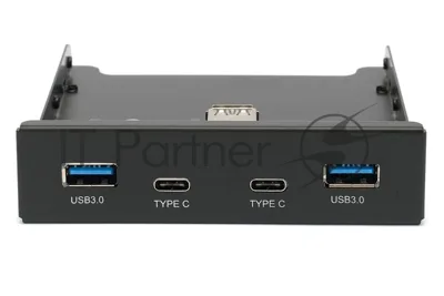 Планка на переднюю панель Gembird FP3.5-USB3-2A2C, USB, 2xUSB-A 3.0 + 2xType-C, 3.5"