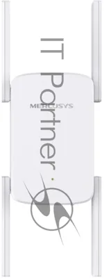Роутер AC1900 Wi-Fi Range ExtenderSPEED: 600 Mbps at 2.4 GHz + 1300 Mbps at 5 GHz SPEC:4× Fixed External Antennas, 1× Gigabit Port, Wall PluggedFEATURE: MERCUSYS APP, WPS/Reset Button, Signal Indicator, Range Extender/Access Point mode, Adaptive Path