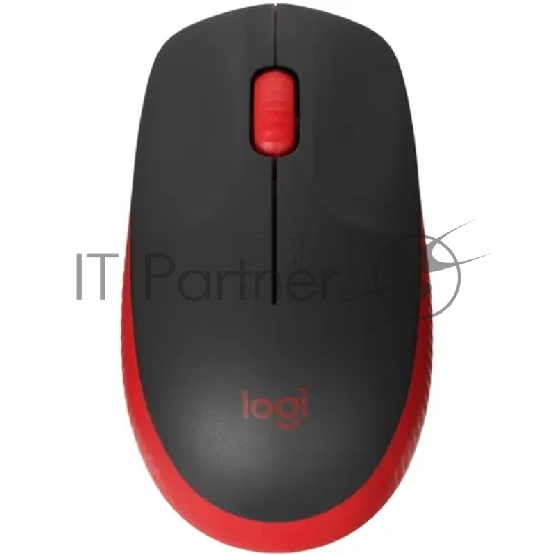 Мышь беспроводная Logitech M190 черный/красный, 1000 dpi, радиоканал, USB, кнопки - 3