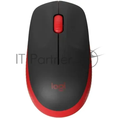 Мышь беспроводная Logitech M190 черный/красный, 1000 dpi, радиоканал, USB, кнопки - 3
