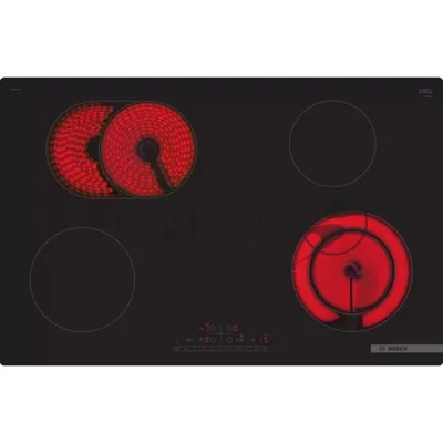 Электрическая варочная поверхность Bosch PKN811FP2E, 4 конфорки, с зоной расширения, стеклокерамика, 8300 Вт