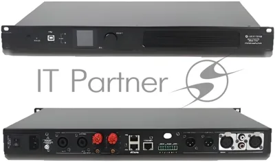 Усилитель INTREND ITAMP-1000TD двухканальный, 2x500W/4Ом, 2x300W/8Ом, мостовой режим: 1x1000W/8Ом, 1x1000W/100V, 1x600W/70V, поддержка Dante, встроенный DSP
