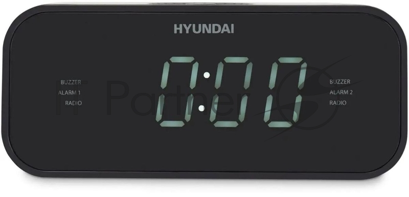 Радиобудильник Hyundai H-RCL221 черный LCD подсв:белый часы:цифровые FM