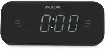 Радиобудильник Hyundai H-RCL221 черный LCD подсв:белый часы:цифровые FM