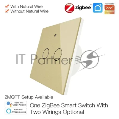 Выключатель MOES Gang Smart Switch Sensor w/o grounding ZS-EU2, Zigbee, 100-240 В