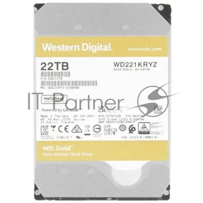 Жесткий диск HDD WD Gold 22Tb 7200rpm SATA 512Mb 3.5"