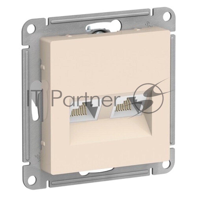 Розетка компьютерная 2-м AtlasDesign RJ45+RJ45 кат.5E механизм песочн. SE ATN001285