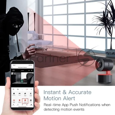 Камера MOES Smart camera WCM-P04 Wi-Fi with voice control, 2 МП, 345 град., до 128 Гб, 5В