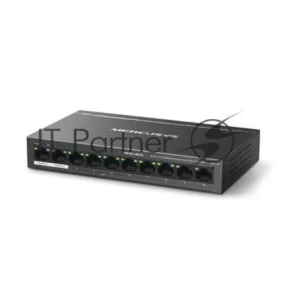 Коммутатор Mercusys MS110P, 8×100 Мбит/с PoE + 2×100 Мбит/с Uplink, неуправляемый