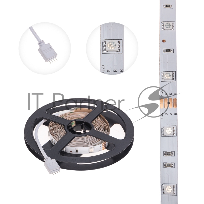Лента светодиодная 3 м 12 В 3030 RGb IP23 30 LED/м для БП с клеммами LAMPER