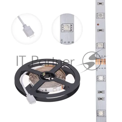 Лента светодиодная 3 м 12 В 3030 RGb IP23 30 LED/м для БП с клеммами LAMPER