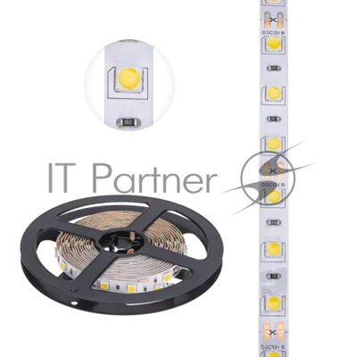 Лента светодиодная 3 м 12 В 5050 2700 К IP23 60 LED/м для БП с клеммами LAMPER