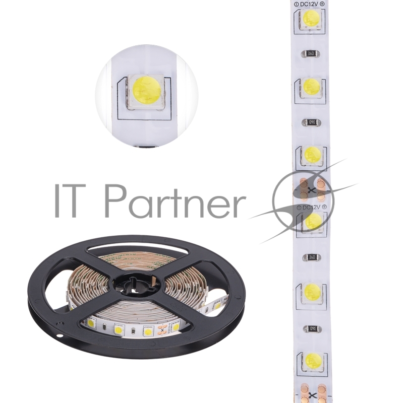Лента светодиодная 3 м 12 В 5050 6500 К IP23 60 LED/м для БП с клеммами LAMPER